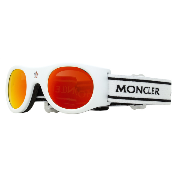 Moncler ML0051 Logo Band Ski Goggles 21U Matte White - Picture 1 of 3